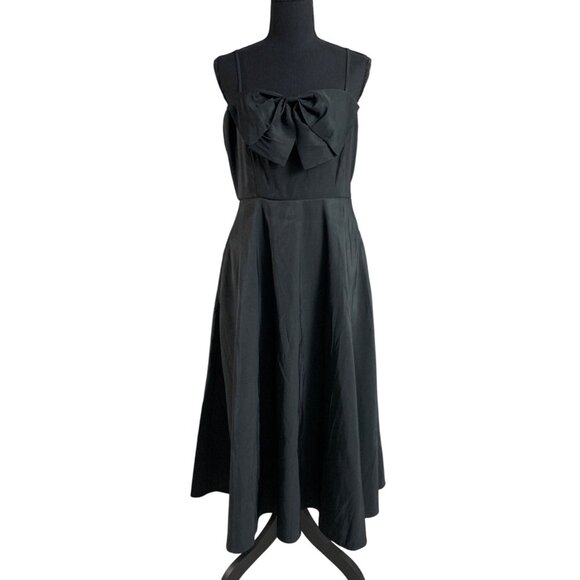 a new day Dresses & Skirts - A New Day Womens Black Maxi Cocktail Dress w/ Bow Accent & Side Pockets Size 6
